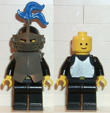 LEGO cas173 Breastplate - Armor over Black, Black Helmet, Dark Gray Visor, Blue 3-Feather Plume (6059)